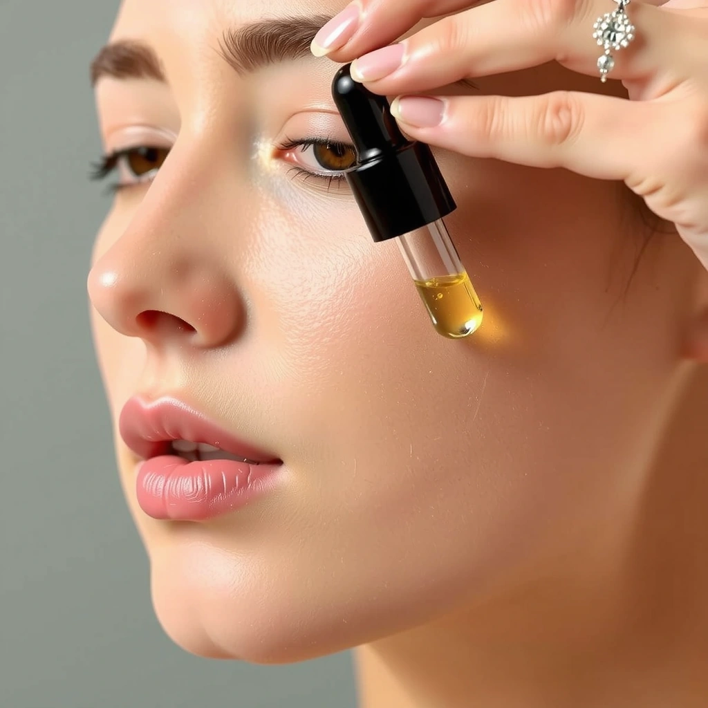Aplicación del suero facial Granviacz en el rostro de una persona